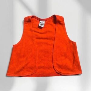 Bright Orange Vintage Cropped Vest
